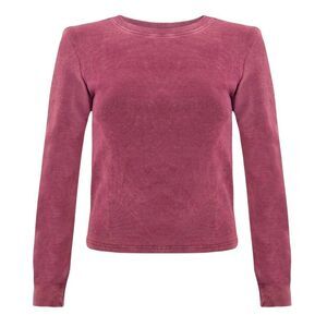 I Saw It First Womens/Ladies Ribbed Long-Sleeved Top / Burgundy